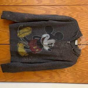 Gray Mickey Mouse Zip-Up Hoodie